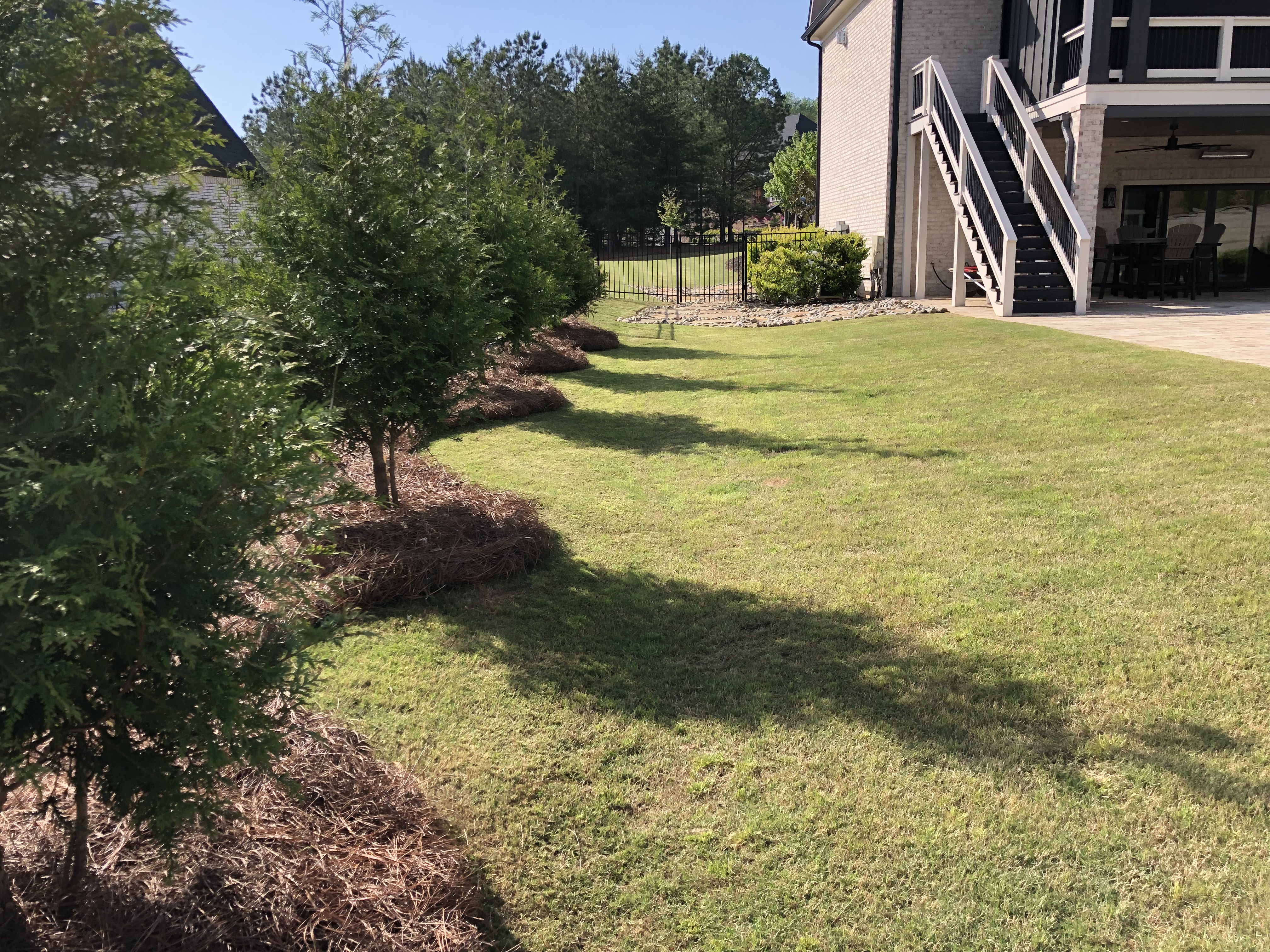 Pine straw installation